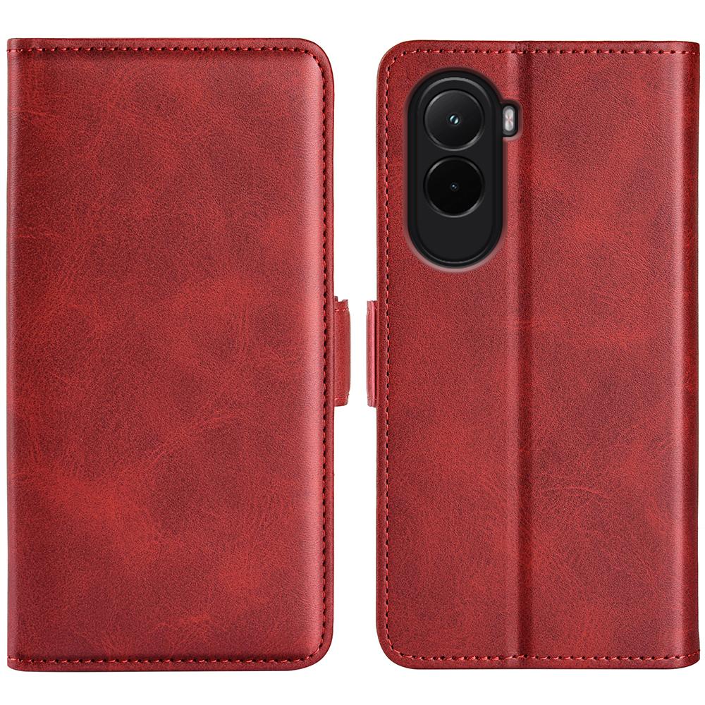 

Для Xiaomi Poco M7 4G (Європа) (171мм) Чохол-гаманець зі шкіри теляти з текстурою, чохол для телефону - Чорний