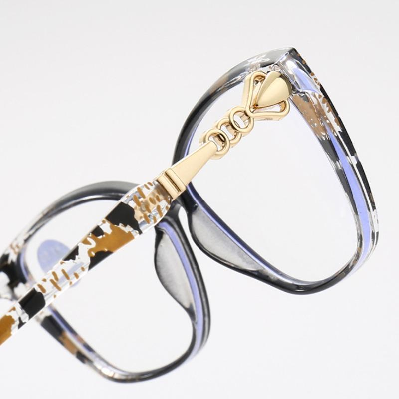 Leopard Patterned Reading Glasses Rectangular Anti Blue Light Metal Accessories Presbyopia Glasses Durable Hinge Reading Glasses