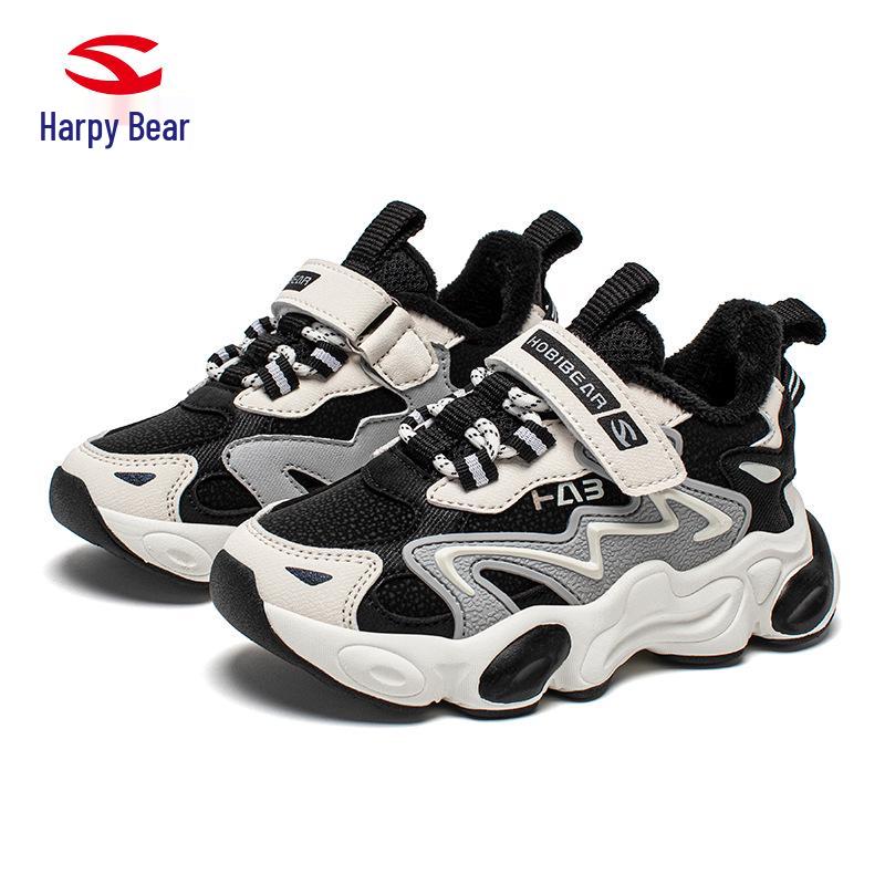 

Habi Bear Мальчиковые зимние кроссовки на флисовой подкладке - Теплая шерсть и хлопок, уличная повседневная обувь 32