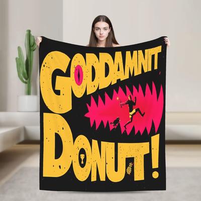 Super Warm BlanketsChildren Picnic Donut Cat Dungeon Crawler Carl Throw Blanket Flannel Bedspread Sofa Bed Cover