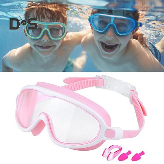 Okulary do pływania z zestawem słuchawek dousznych, regulowana konstrukcja, wodoodporne, przezroczyste, przeciwmgielne, okulary do pływania dla dzieci