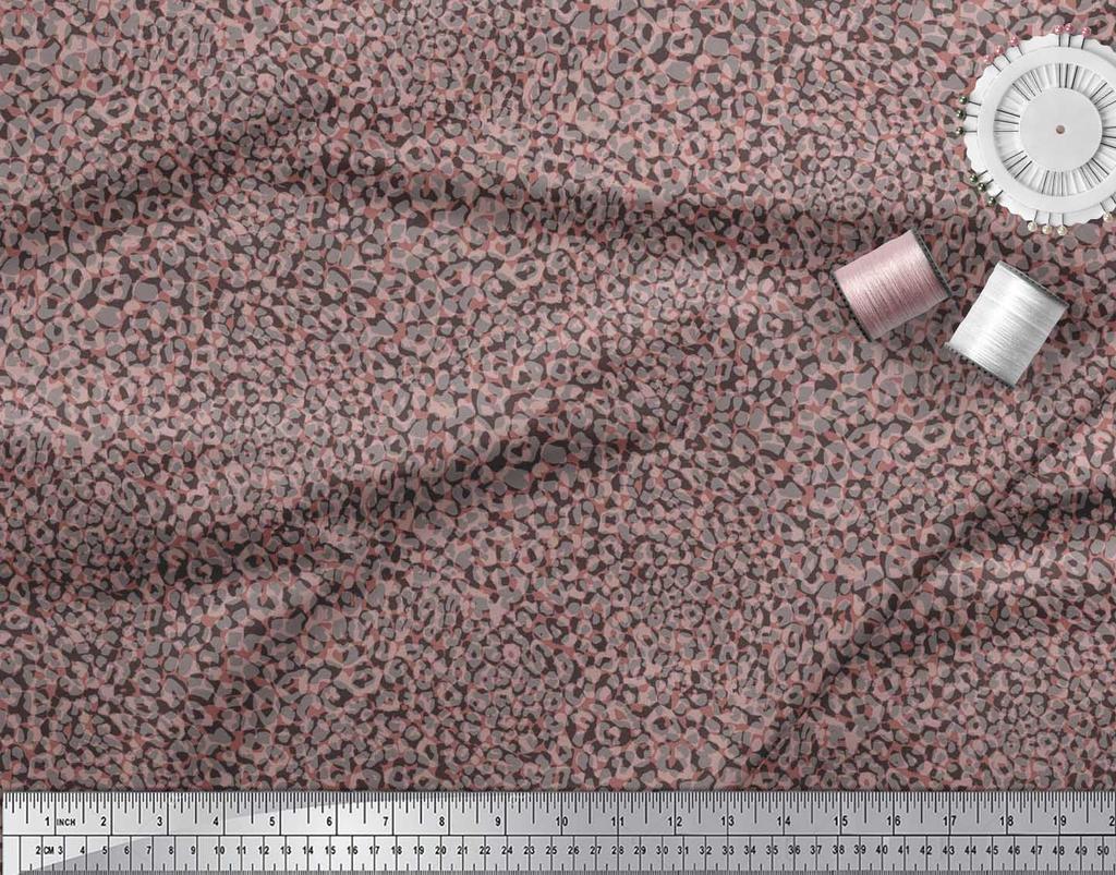 Soimoi Japonská krepová saténová látka Leopardí zvířecí potisk Šicí látka metr 42 palců