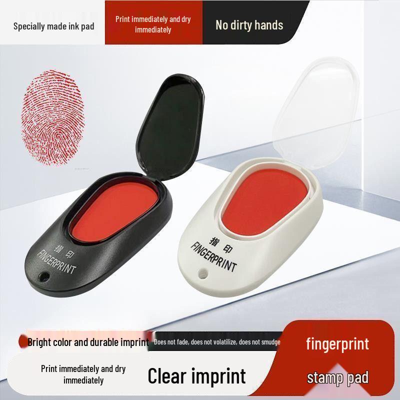 Quick-Dry Red Fingerprint Ink Pad for Office & Financial Use