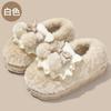 Heel cotton slippers winter bow indoor home non-slip piled thickened bottom fluffy cotton shoes