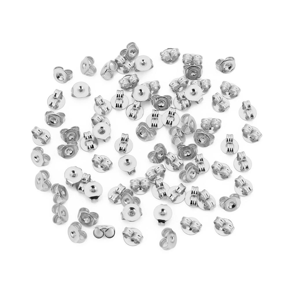 200pcs/Lot Round Stainless Steel Earring Plugs Earring Back Ear Stud Back Ear Stopper for DIY Jewelry Making Finding Wholesale