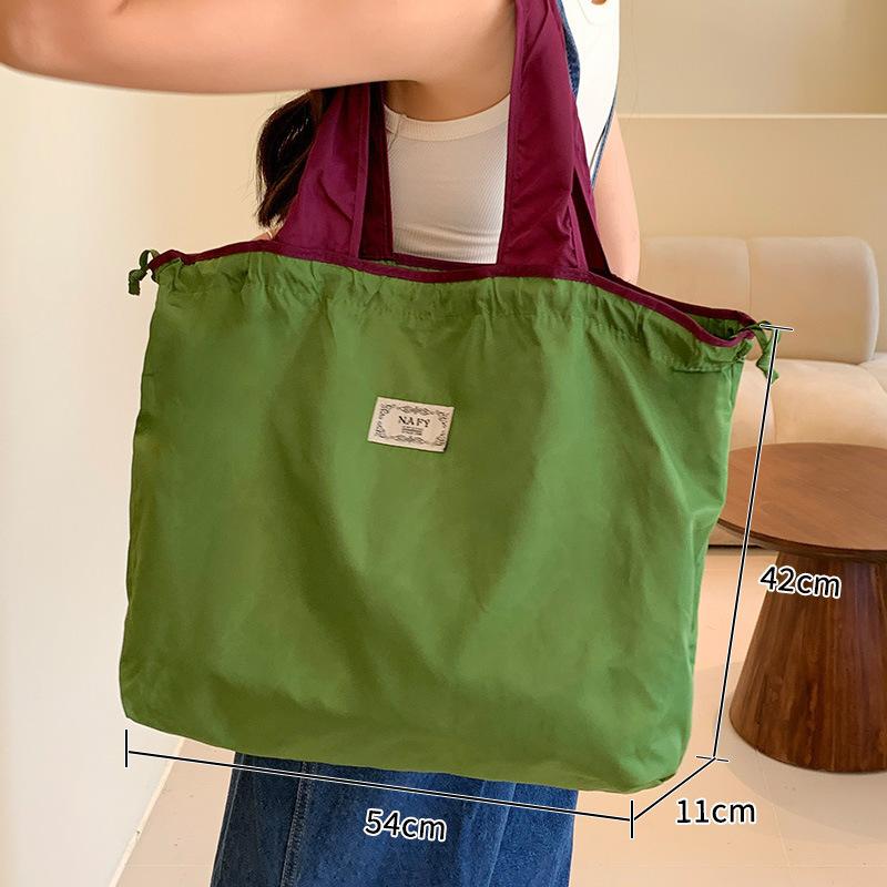 Eco-Friendly Large Waterproof Foldable Drawstring Shopping Shoulder Bag