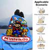Mario Friends Pixel Art Flannel Blanket Super Soft Warm Cozy Blanket For Sofa Bed Office Travel Allseason Home Decor Gift