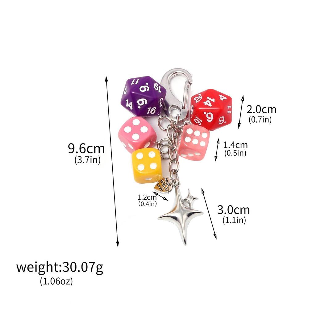 Fashionable Irregular Shape Dice Billiard Bag Pendant Metal Keychain - Hot Selling