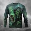 Skeleton Men's Casual Round Neck Long Sleeve Autumn Winter Round Neck Pullover Fashion Streetwear Graphic T-shirts Gifts for Men