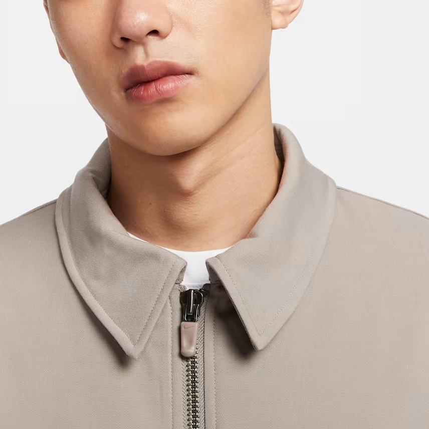 Nike Swoosh Polo Comfortable Solid Color Long Sleeve Jacket Men Jackets Moon-Fossil HF6790-087