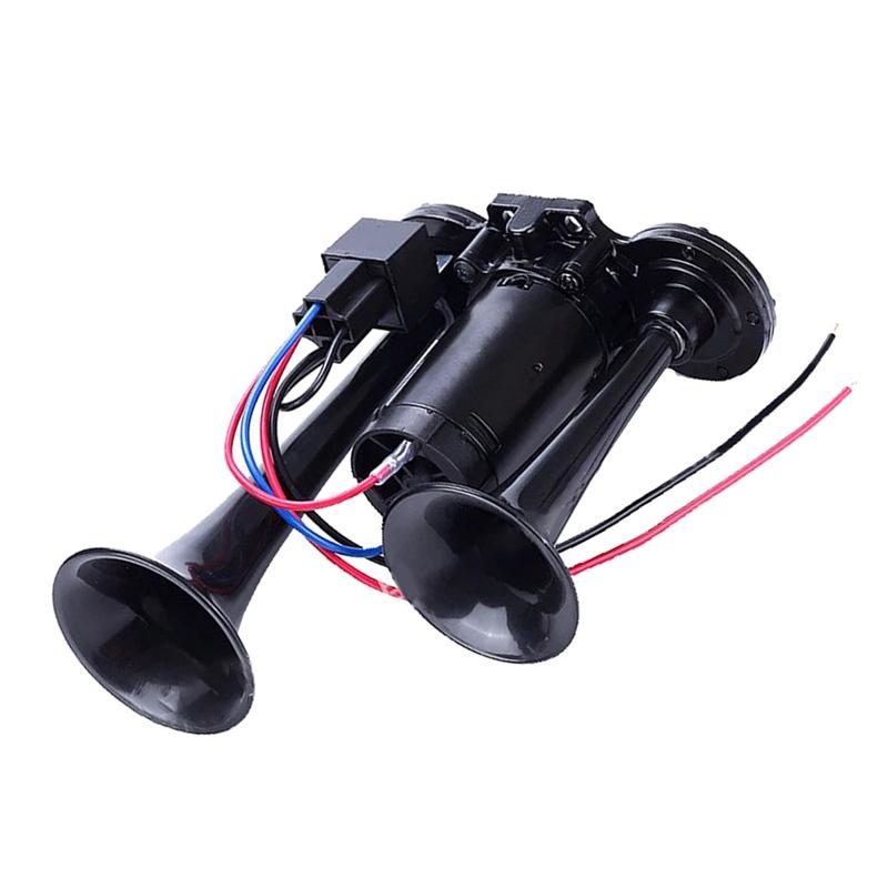 600DB Dual Trumpets 12V 15A Super Loud Horns Kit Universal For 12V Cars Motorcycles Trucks Trains Boats Accessories
