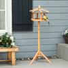 Birdhouse with Stand Weatherproof Bird Feeder House with Weatherproof Zinc Roof Feeder House Made of Wood for Wild Birds 40 X 40 X 113 Cm Yellow