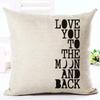 Brief Liebe Zuhause Kissenbezüge Baumwolle Leinen Schwarz Weiß Kissenbezug Sofa Bett Nordisch dekorativer Kissenbezug almofadas 45x45cm