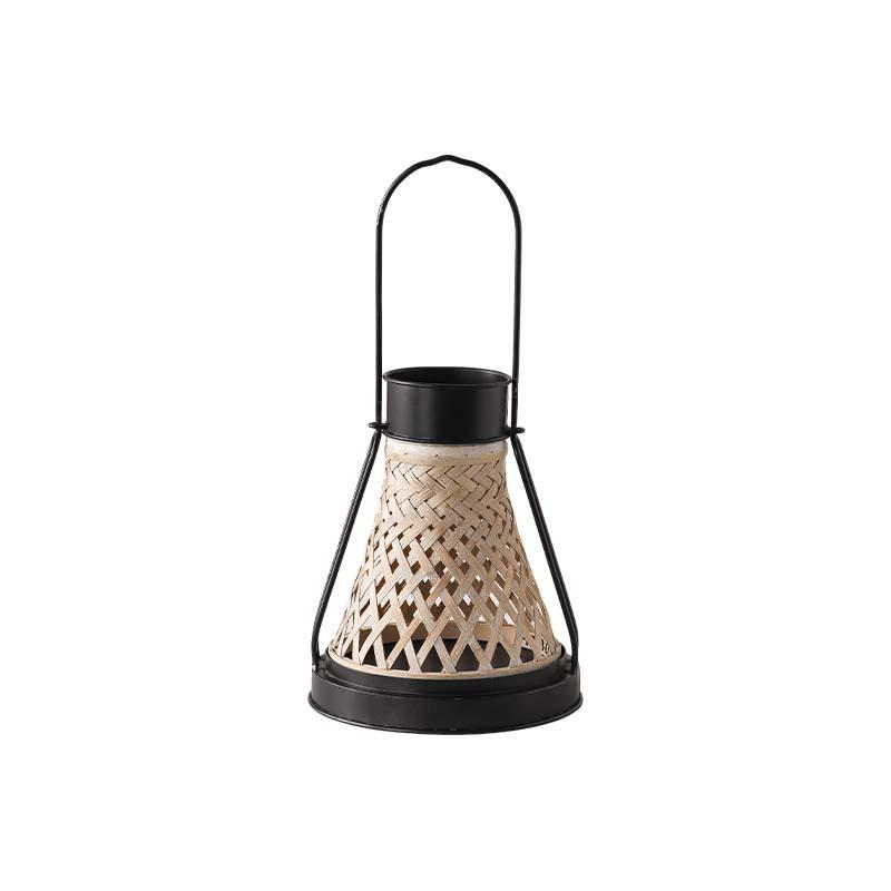 New Chinese Style Desktop Candle Holder & Handmade Bamboo Woven Lantern Portable Decor Vintage Decor for Home Wedding Party