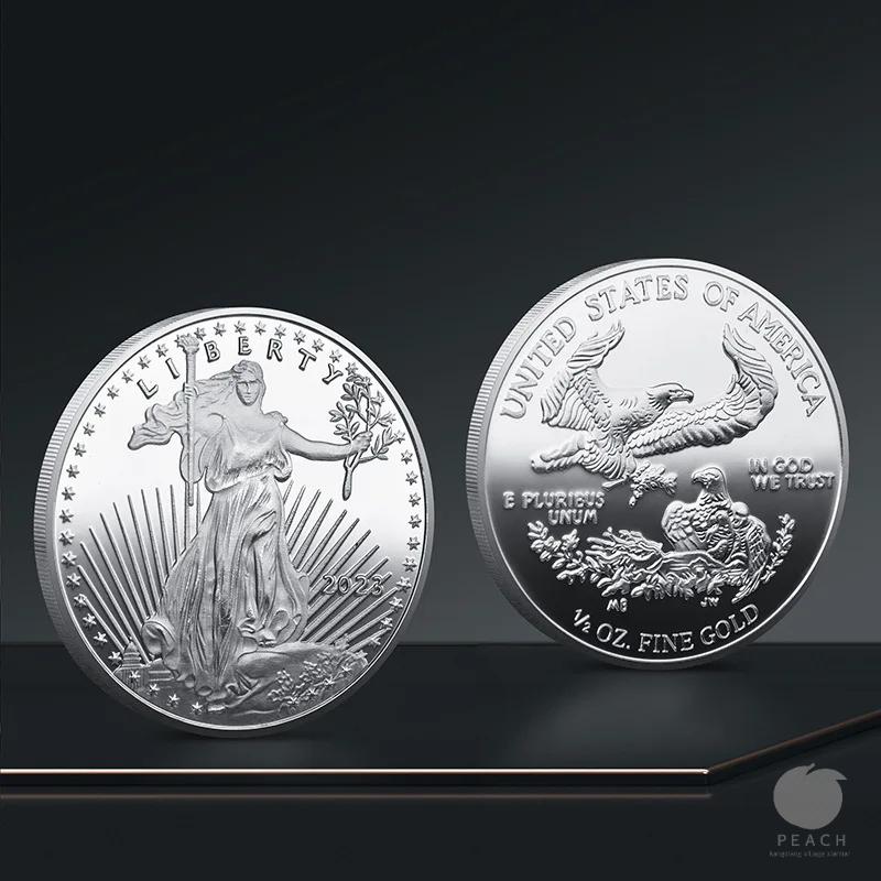 Freiheitsstatue Souvenir-Münzsammlung Metall Dreidimensionales Relief Gedenkmedaille Emblem