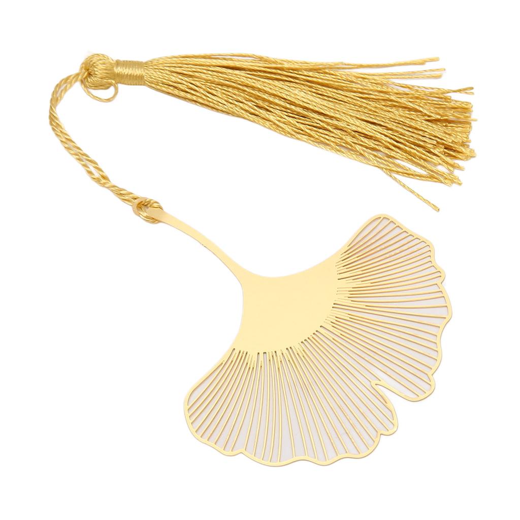Metal Bookmark Innovative Vintage Hollow Out Gold Leaf Bookmark with Tassels for Book Lovers