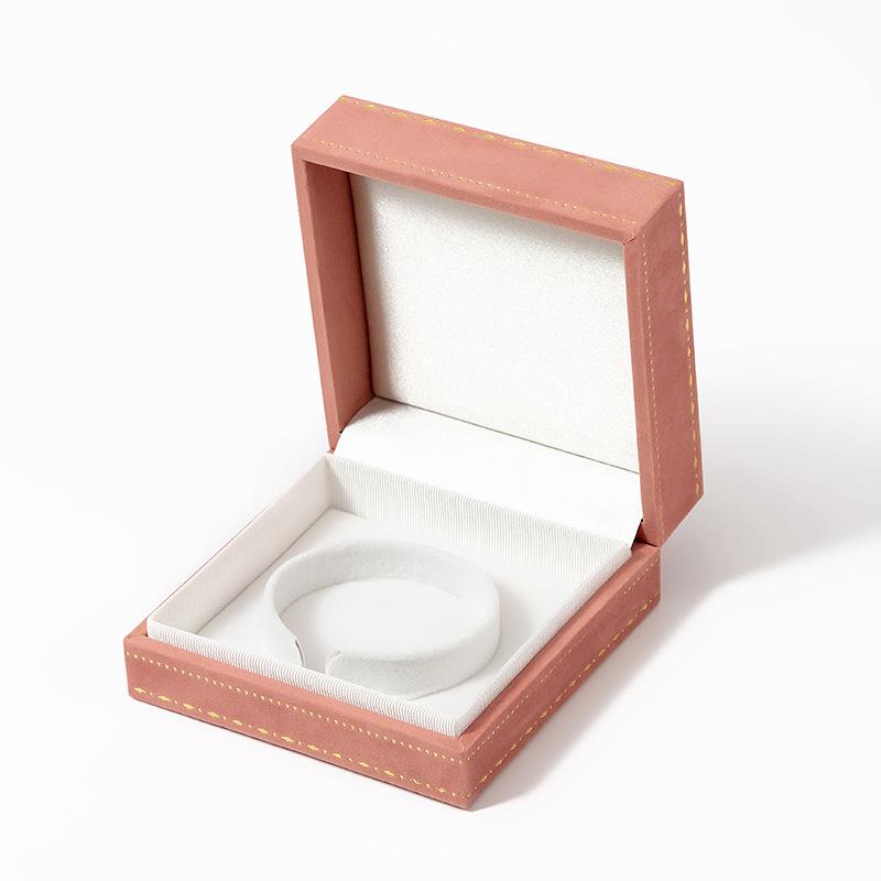 Luxurious Velvet Jewelry Box with Thickened Right-Angle Convex Edges for Rings, Pendants, and Bracelets
