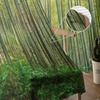 Green Bamboo Forest Sunlight Sheer Curtains for Living Room Decoration Window Curtains for Kitchen Tulle Voile Organza Curtains