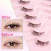 10 Pairs 7-10MM Thick Fluffy False Eyelashes Black Dense Fake Eyelashes DIY Lashes Extension  Party