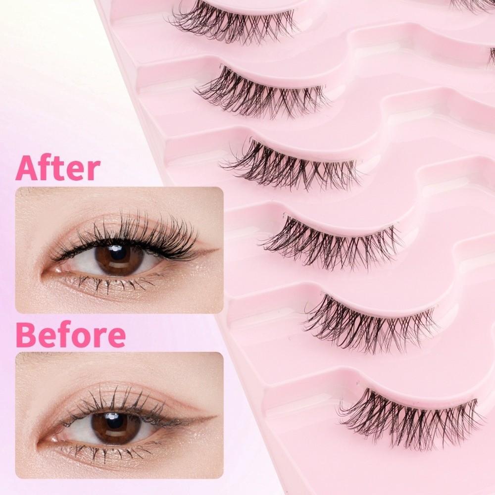10 Pairs 7-10MM Thick Fluffy False Eyelashes Black Dense Fake Eyelashes DIY Lashes Extension Party