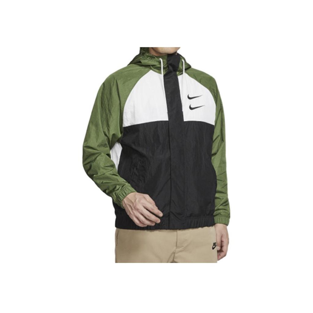 Nike Sportswear Swoosh Double Hook Windproof Jacket Men Outerwear Green CJ4889-010
