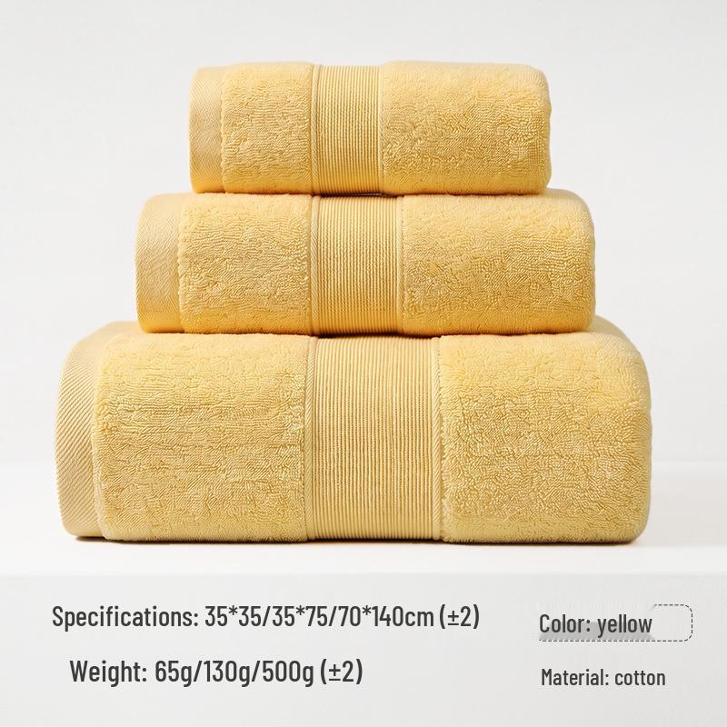 Toalha de Banho e Rosto Bordada de Algodão Puro Espesso - Altamente Absorvente, Perfeita para Uso Doméstico ou Presentes