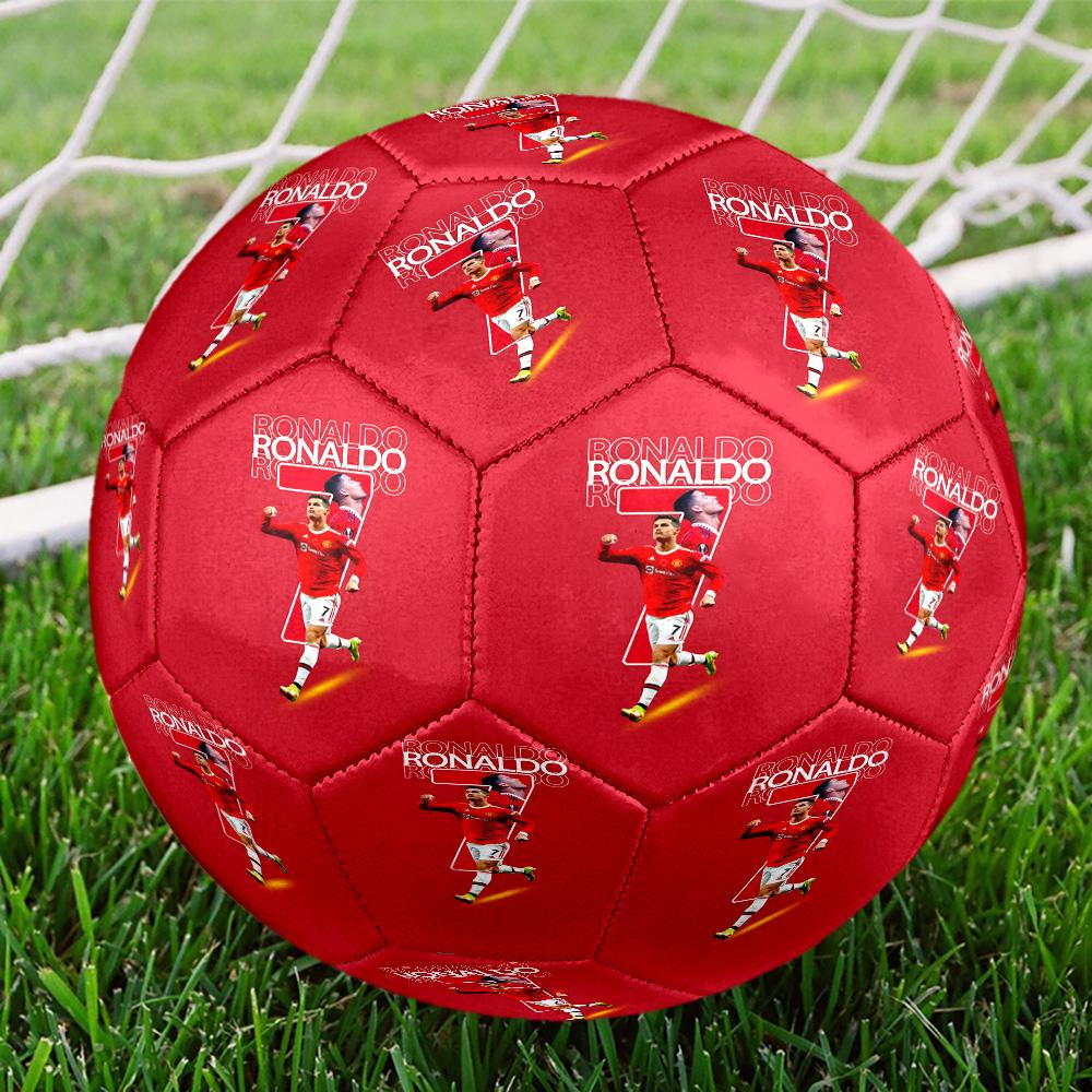 CR7 Portuguese Soccer Star Celebration Soccer Ball Size 5 Football Machine Sewn Outdoor Universal Football Perfect Gift for Sports Enthusiasts