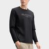 FILA White Casual Comfortable Knit Pullover Long Sleeve T-Shirt Men Tops Black F11M513208F-BK