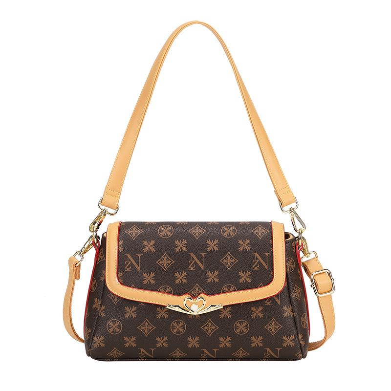 New Popular Light Luxury Texture Bag Fashionable Crossbody Small Square Bag Versatile Women's Printed Single-shoulder Handbag