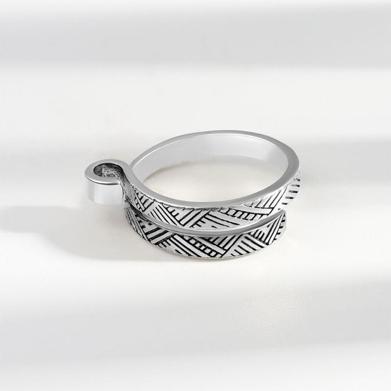 Crochet Thread Ring Bracelet Personality Ribbon Jewelry Crochet Yarn Thai Silver Index Finger Knitted Crochet Tail Ring