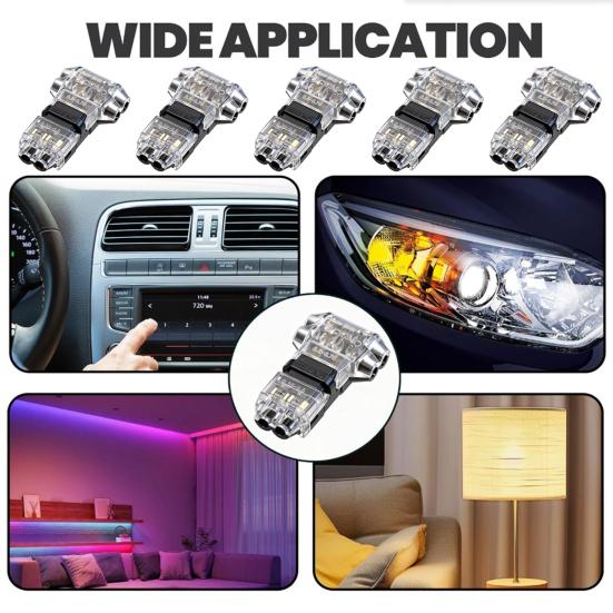 10/20Pcs Low Voltage Wire Connector 3 Way 2 Pin T Tap Wire Connectors Solderless No Stripping LED Strip 20-24 AWG Wire Connectors