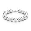 TIFFANY &CO pulseira simples de contas redondas em prata 925 modelo casal mesmo estilo para homens e mulheres 60154619-Prata 19,05cm