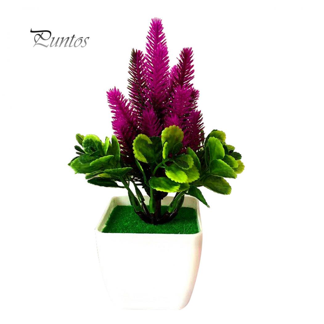 

Искусственный пластиковый цветок в горшке для декора помещений красный/фиолетовый