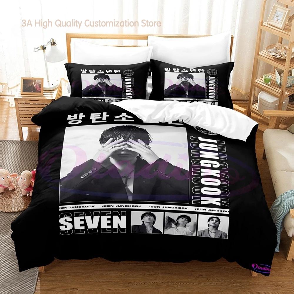 

Jeon Jung Kook Album Bedding Set Single Twin Full Queen King Size Bed Set Aldult Boys Bedroom Duvetcover Sets Bed Sheet Set 2-2 140x200cm 3pcs