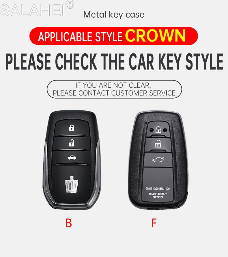 Zinc Alloy Car Key Case Cover Shell Holder For Toyota Corolla Prius RAV4 Crown Hilux Fortuner Camry Land Cruiser Prado CHR Altis