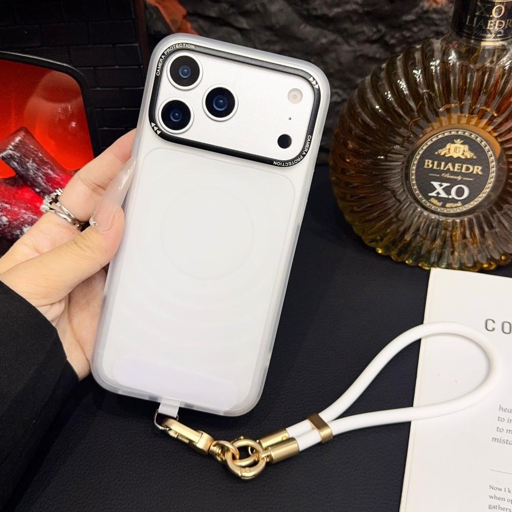 Soft Silicone Elastic Wrist Strap Lanyard Case For iPhone 16 17 Pro Max 13 15 14 Ripple Clear Shockproof Anti-loss Cord Cover