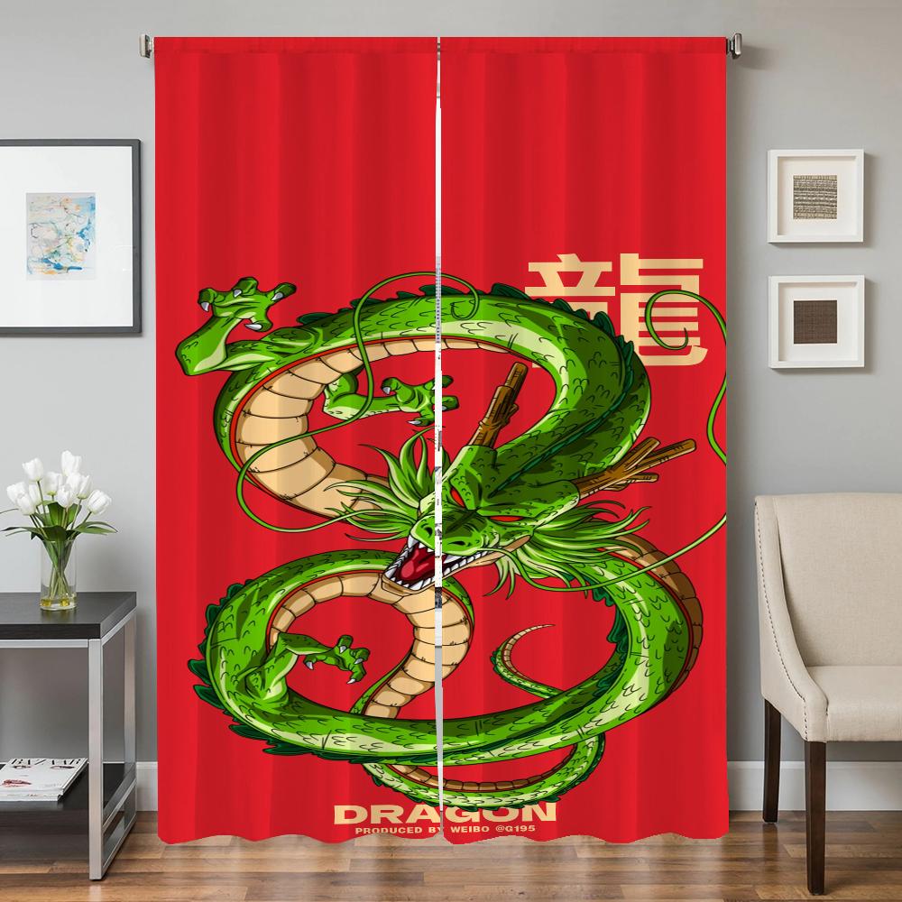Zasłony kuchenne do wnętrza domu do salonu 2 sztuki Zasłony zaciemniające Zasłona na drzwi Dragonball Przegroda Dekoracja sypialni