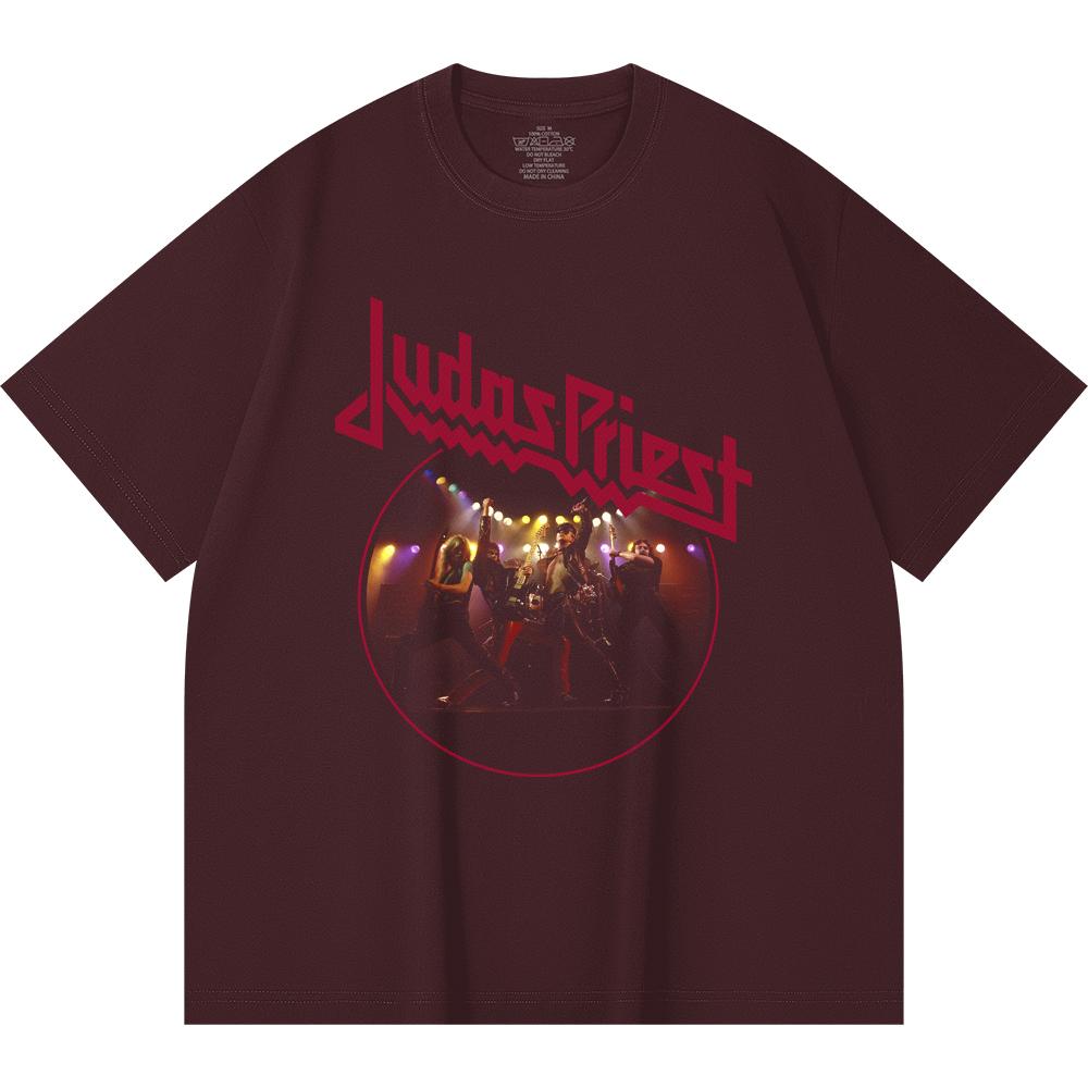 230 Gsm 100% Cotton Heavy Metal T-Shirt  Rock Band Popular Music Print Unisex Heavy Cotton T Shirt