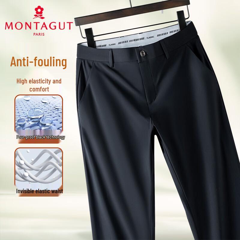 MONTAGUT Herren Unsichtbarer Elastischer Bund High Stretch Freizeit Hose