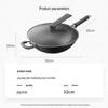 Joyoung 32cm Cast Iron Non-stick Wok with Standable Glass Lid