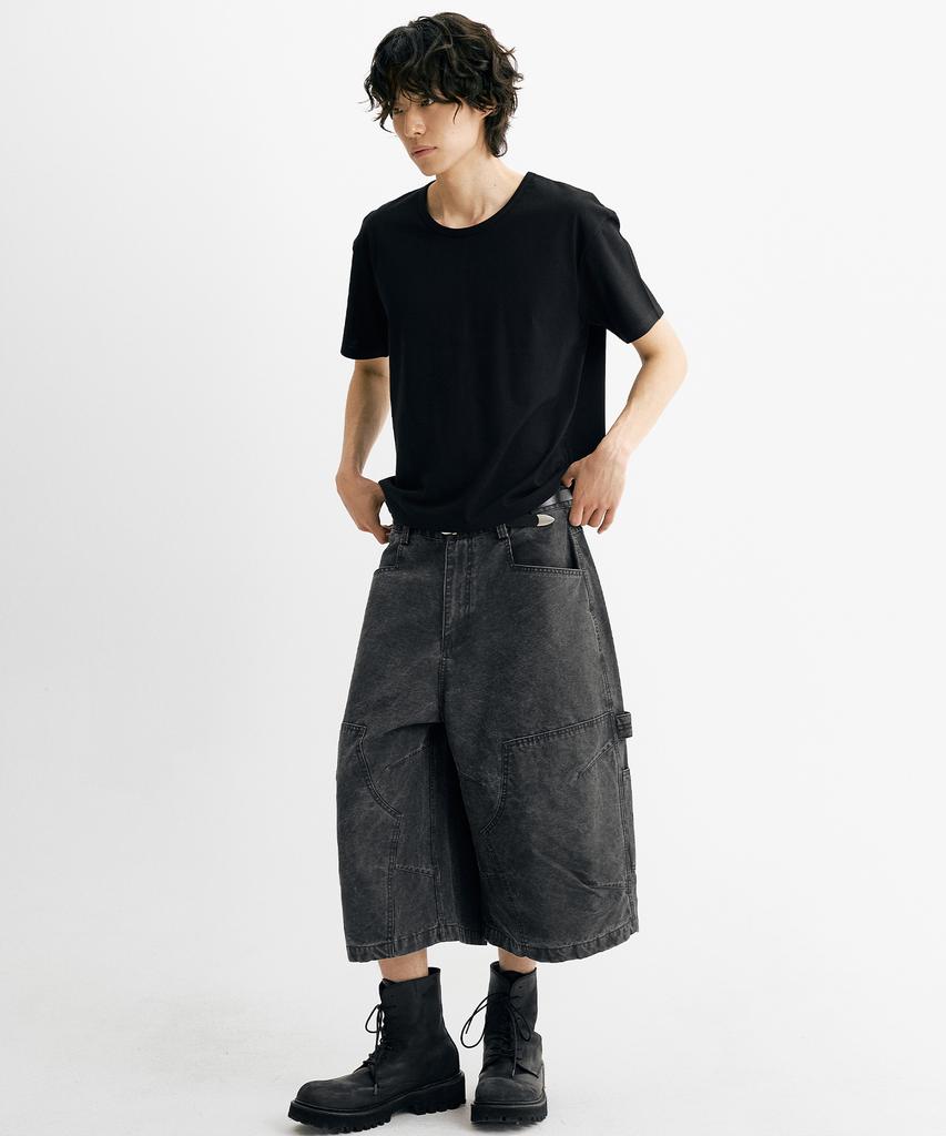 Denawo Washed Carpenter Bermuda Pants (Black)
