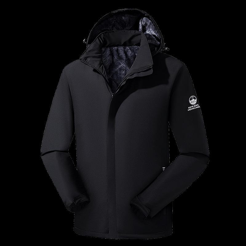 Couple Outdoor Windproof Fleece Thickened Jacket Men's Removable Hat Trend Fashion Jacket Men's