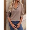 New Autumn and Winter Independent Station Loose Casual Pit Strip Long-sleeved Button T-shirt