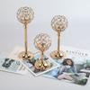Metal Crystal Candlestick Mini Craft Candelabra Golden Crystal Bowl Candle Holders  Table