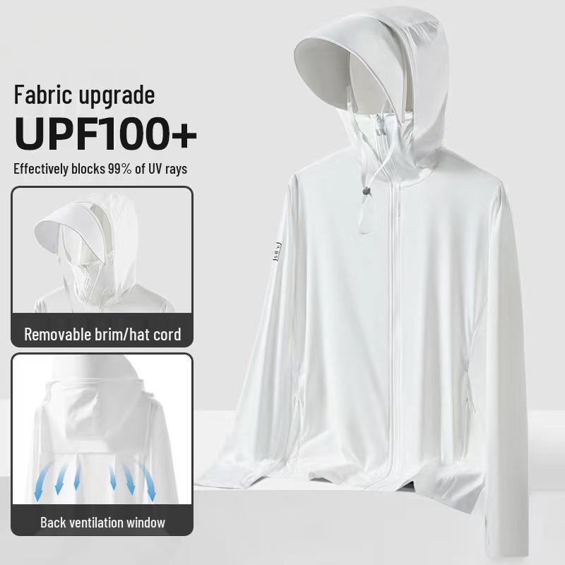 

Мужская и женская летняя куртка для рыбалки из ледяного шелка с защитой от УФ-излучения UPF100+ 3XL Men s 155-175 lbs Women s 130-140 lbs