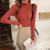 2025 Autumn/Winter Women's Slimming High Neck Knitwear – Versatile Solid Color Long Sleeve Top