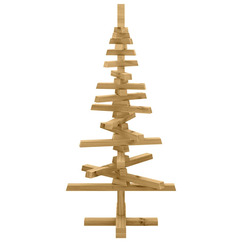 Wooden Christmas Tree with Stand Brown 90 cm Solid Pine Wood