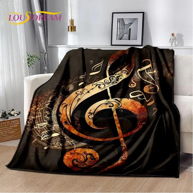 Colorful Music Score Cartoon Throw Blanket Soft Cozy Blanket for Bedroom Sofa Picnic Travel Office or Childs Room  Home Textiles