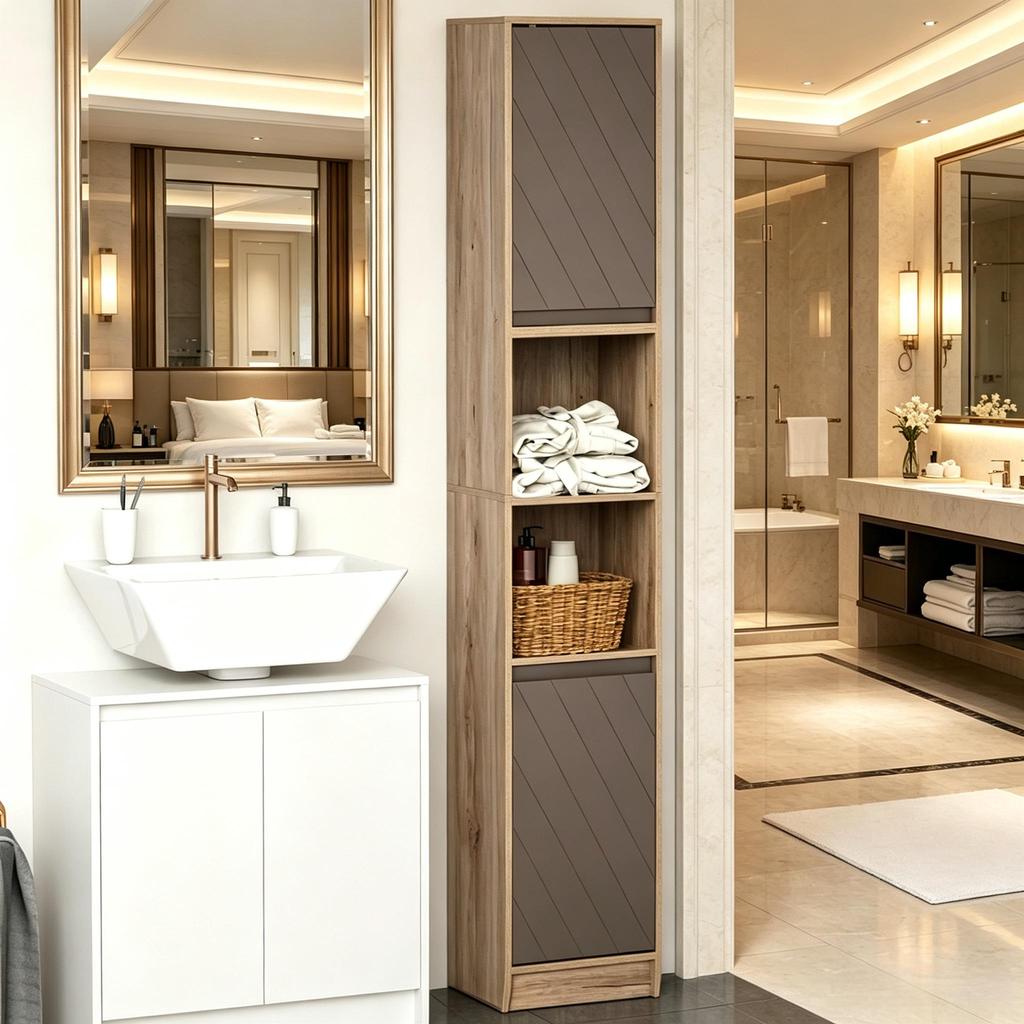 Tall Storage Cabinet, Narrow Bathroom Storage Cabinet, Slim Home Storage Cabinet (only with storage cabinet)