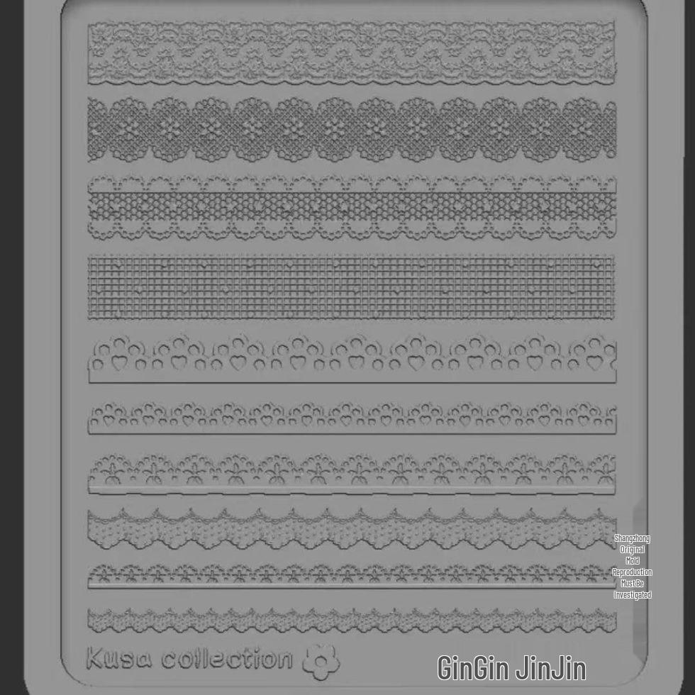 Good Night Series: Cartoon Silicone Nail Art Molds with Lace, Flowers & Rabbits, High Transparency